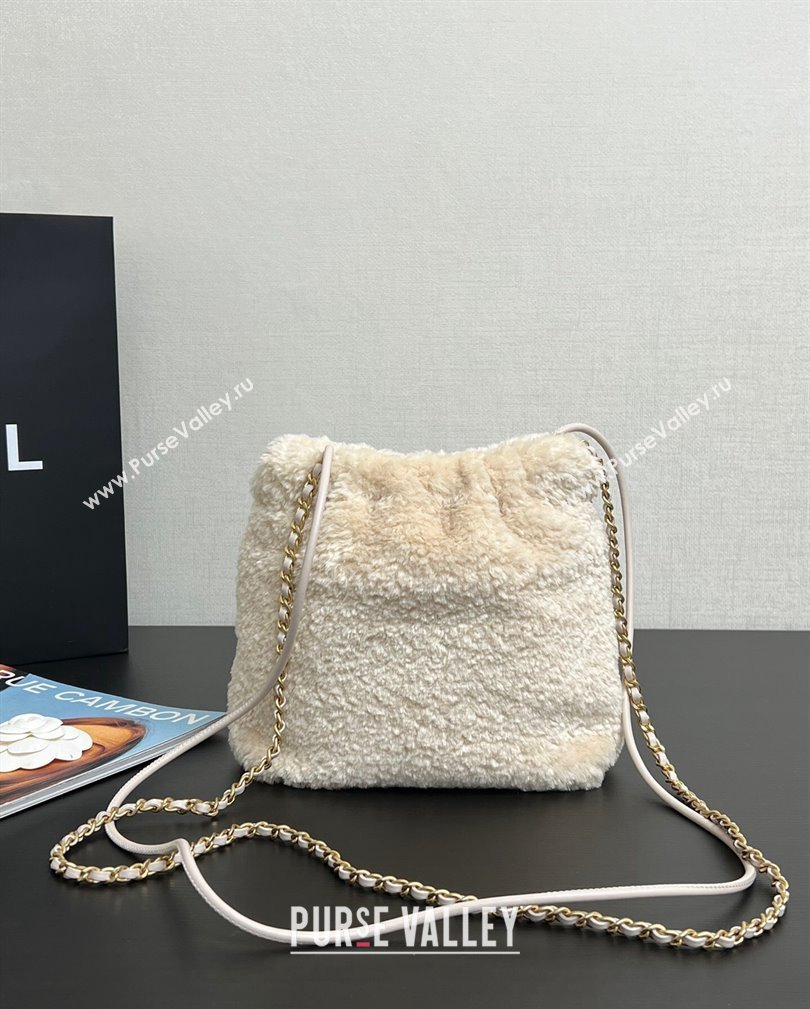 Chanel Shearling 22 Mini Shopping bag Light Beige 2024 AS3980 (yezi-241107065)