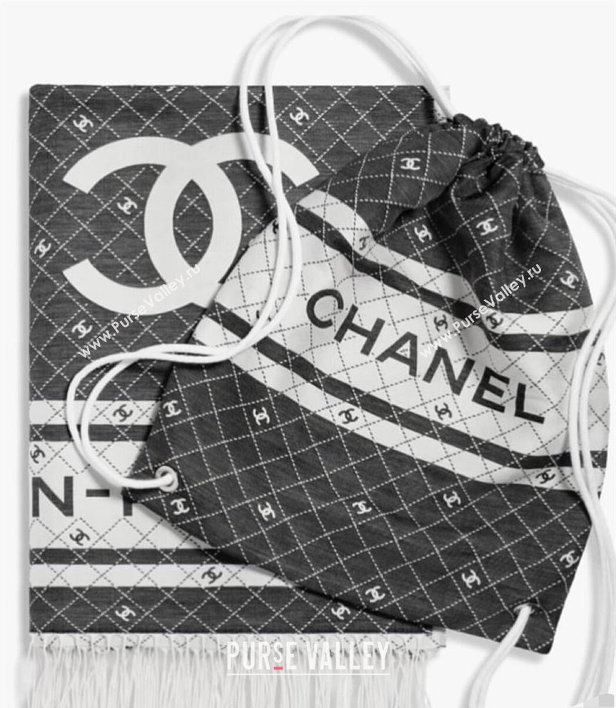 Chanel Backpack bag Blanket Set Grey/White 2024 1107 (yezi-241107069)