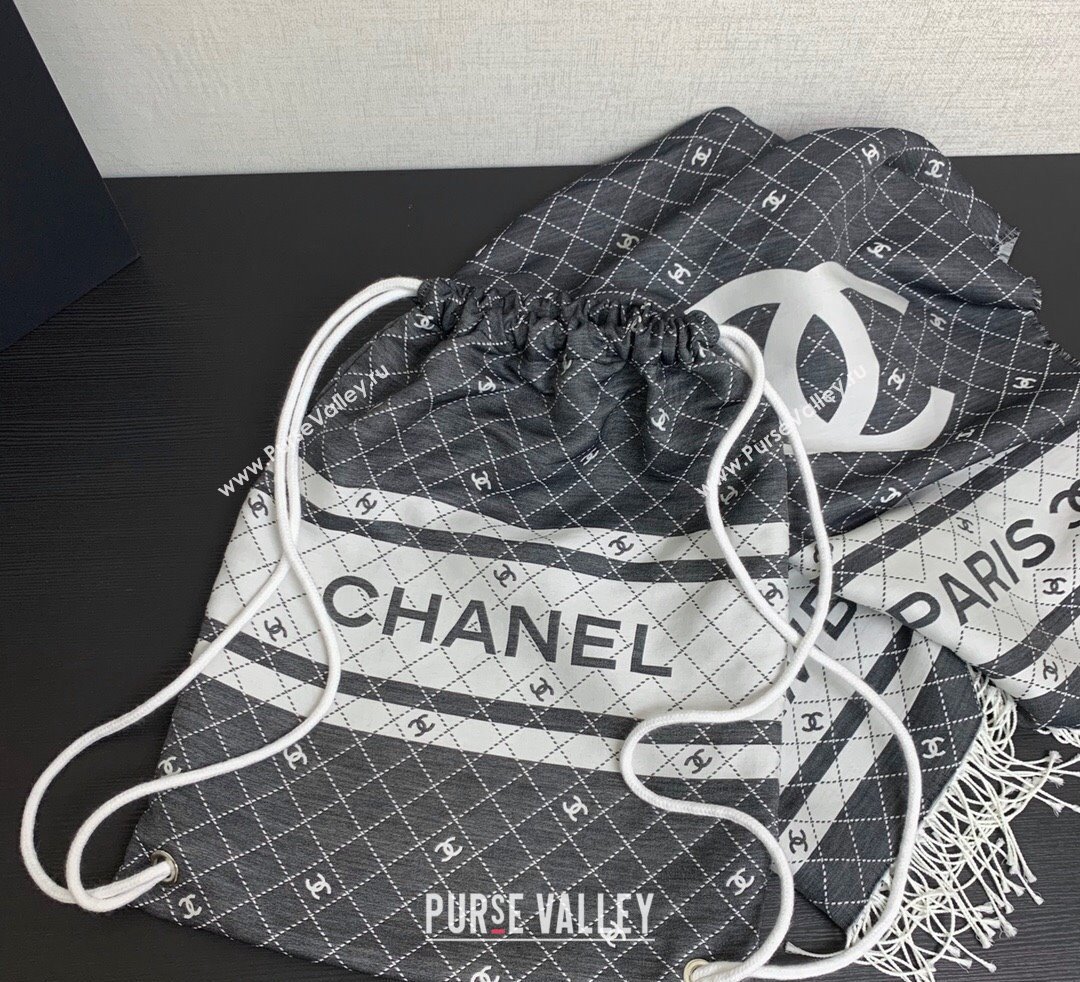 Chanel Backpack bag Blanket Set Grey/White 2024 1107 (yezi-241107069)