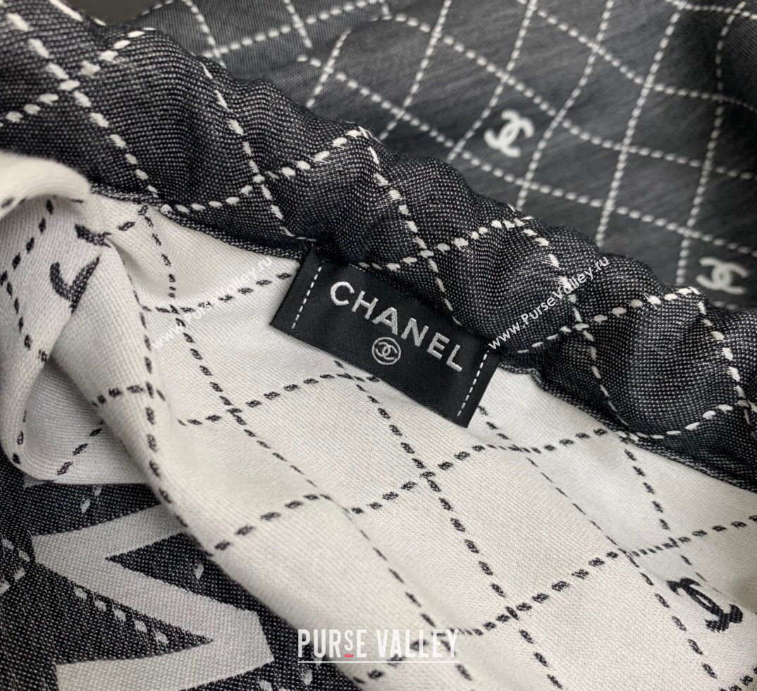 Chanel Backpack bag Blanket Set Grey/White 2024 1107 (yezi-241107069)