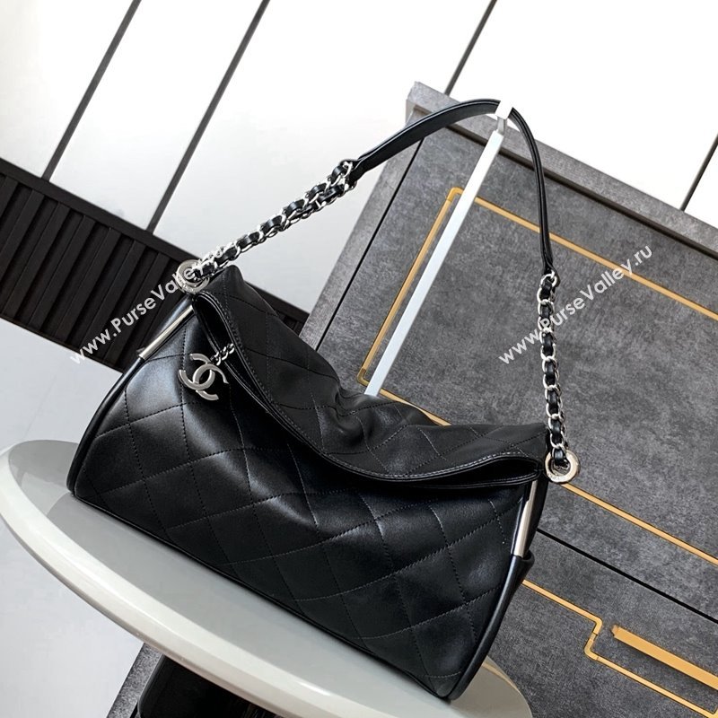 Chanel Lambskin Medium Hobo bag Black 2024 CH110703 (yezi-241107082)