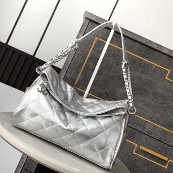 Chanel Lambskin Medium Hobo bag Silver 2024 CH110703 (yezi-241107083)