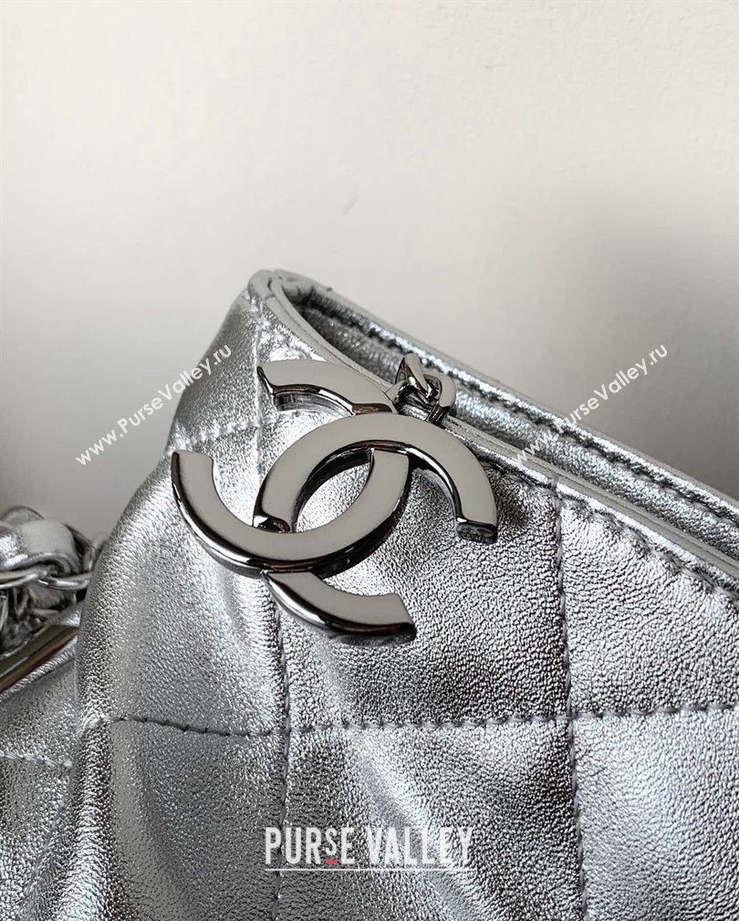 Chanel Lambskin Medium Hobo bag Silver 2024 CH110703 (yezi-241107083)