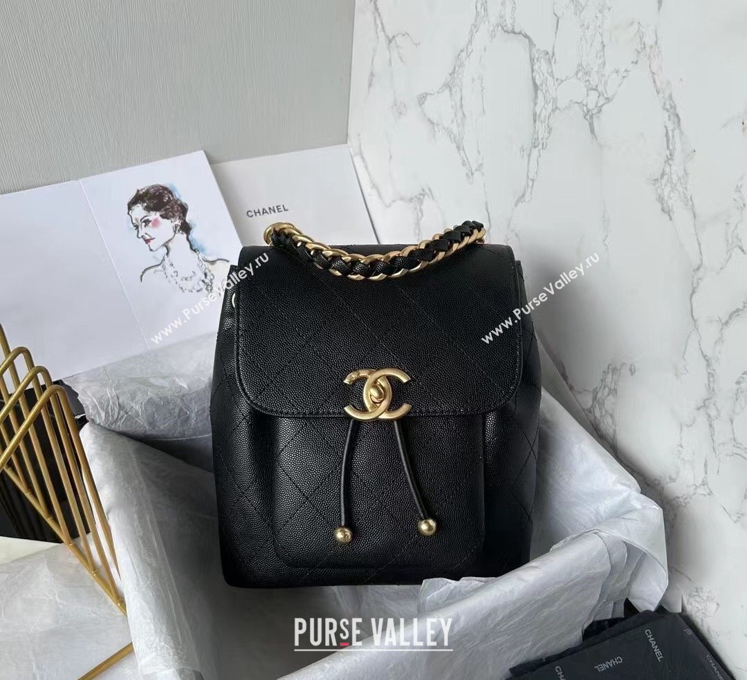 Chanel Grained Calfskin Backpack Bag AS4979 Black 2024 (yezi-241107019)