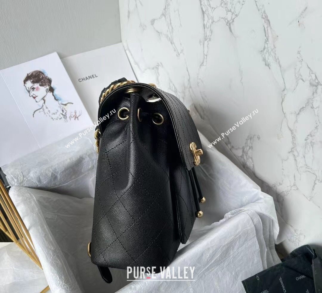 Chanel Grained Calfskin Backpack Bag AS4979 Black 2024 (yezi-241107019)