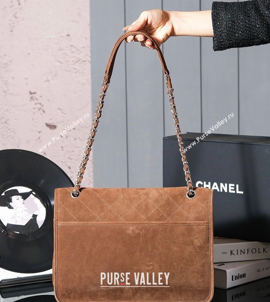 Chanel Vintage Suede Flap Bag Brown 2024 1108 (yezi-241107100)