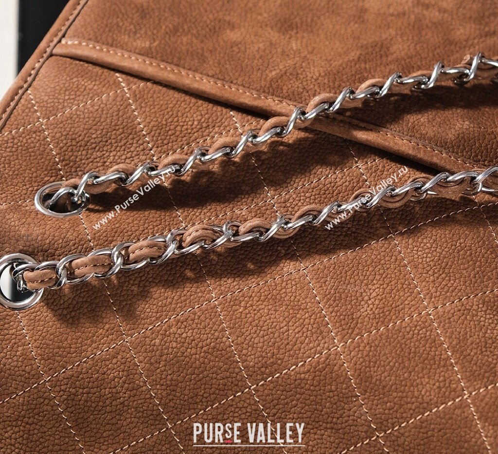 Chanel Vintage Suede Flap Bag Brown 2024 1108 (yezi-241107100)