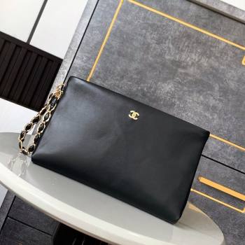 Chanel Lambskin Pouch with Handle AP4281 Black 2024 (yezi-241107101)