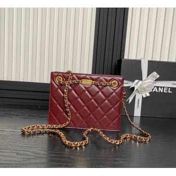 Chanel Shiny Lambskin Small Shopping Bag with CC Stud Chain Burgundy 2024 AS5204 (yezi-241107117)