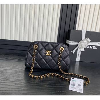 Chanel Grained Shiny Calfskin Small Bowling bag AS5137 Black 2024 (yezi-241107121)