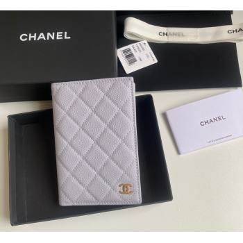 Chanel Grained Calfskin Passport Cover Light Purple 2024 A80385 (yezi-241107089)