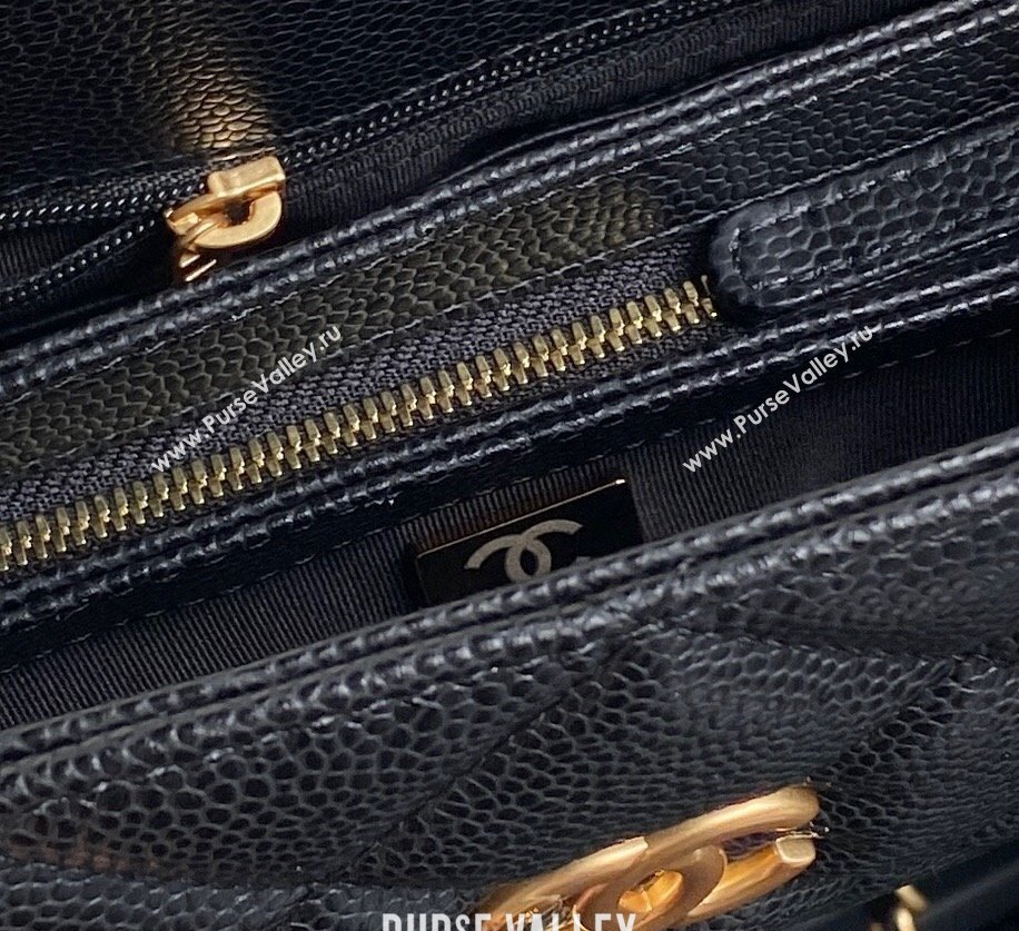 Chanel Grained Shiny Calfskin Small Bowling bag AS5137 Black 2024 (yezi-241107121)