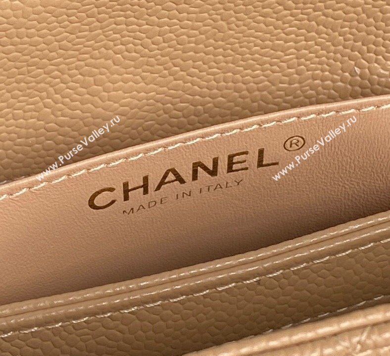 Chanel Grained Shiny Calfskin Small Bowling bag AS5137 Beige 2024 (yezi-241107123)