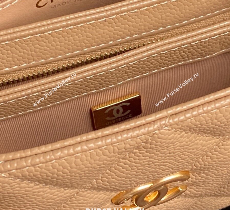 Chanel Grained Shiny Calfskin Small Bowling bag AS5137 Beige 2024 (yezi-241107123)