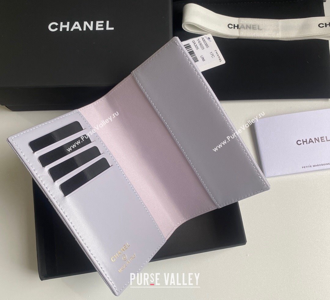 Chanel Grained Calfskin Passport Cover Light Purple 2024 A80385 (yezi-241107089)