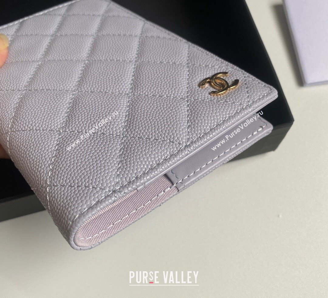 Chanel Grained Calfskin Passport Cover Light Purple 2024 A80385 (yezi-241107089)