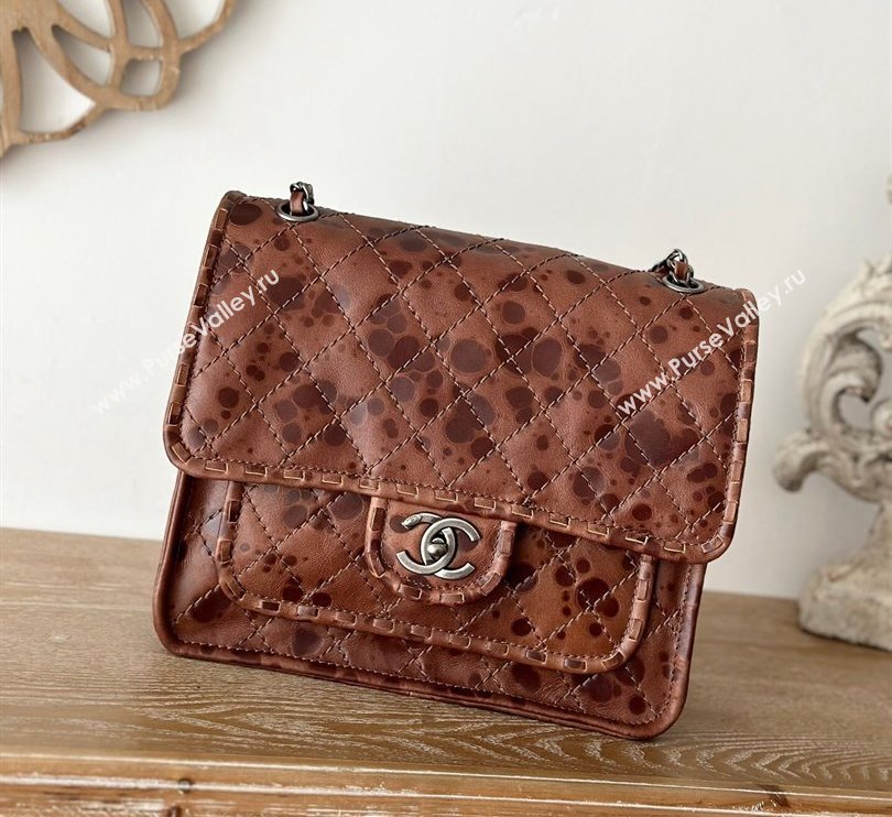 Chanel Vintage Calfskin Flap Bag Brown 2024 AS2225 (yezi-241107093)