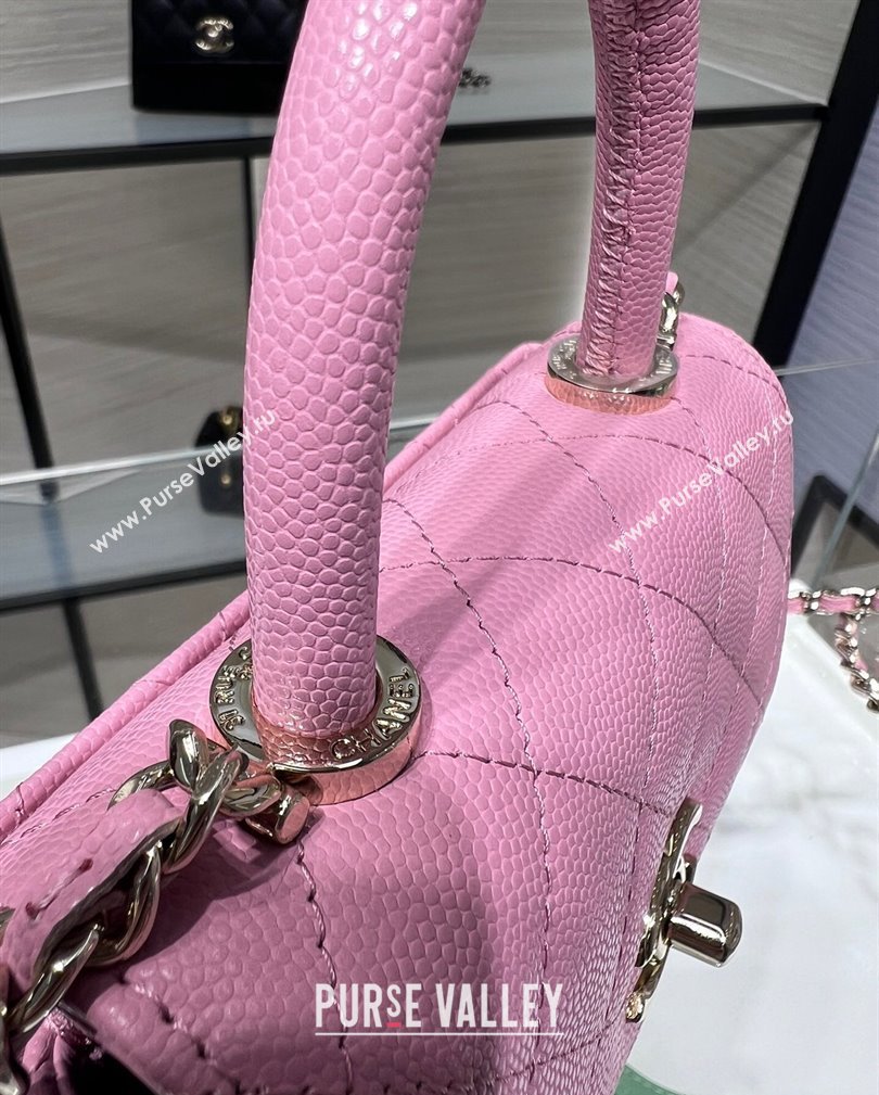 Chanel Grained Calfskin Clutch with Chain and Top Handle AP4244 Pink 2024 (yezi-241107131)