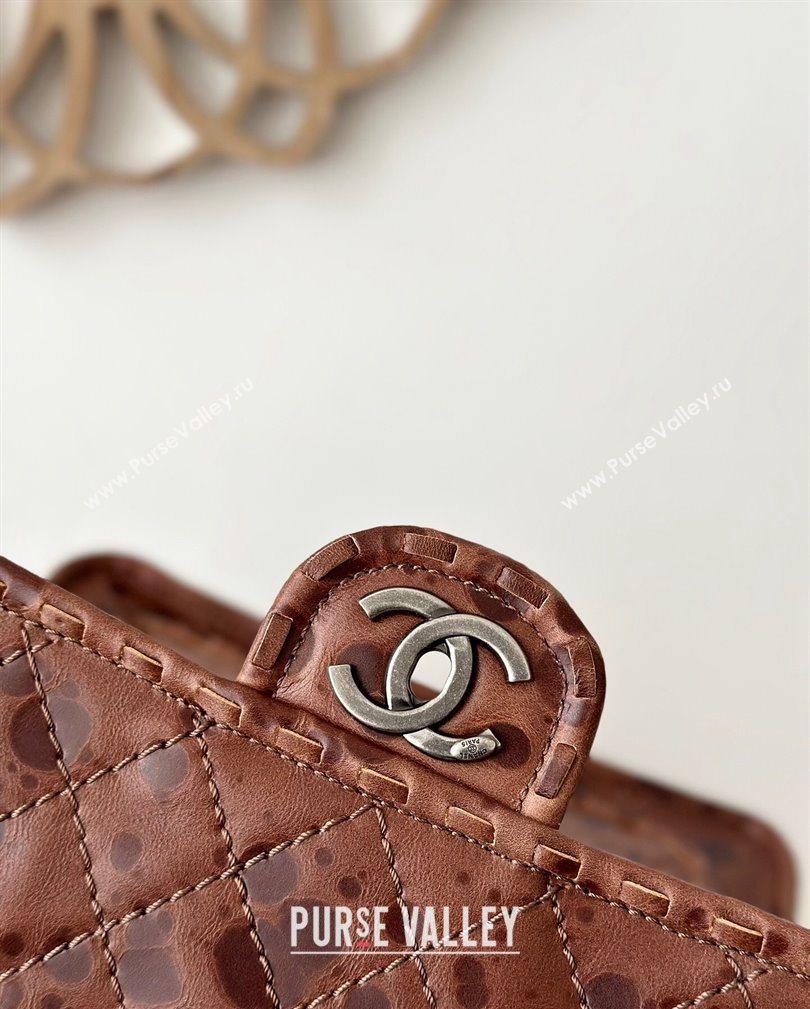 Chanel Vintage Calfskin Flap Bag Brown 2024 AS2225 (yezi-241107093)