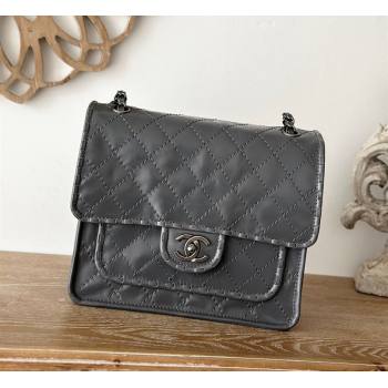 Chanel Vintage Calfskin Flap Bag Grey 2024 AS2225 (yezi-241107094)