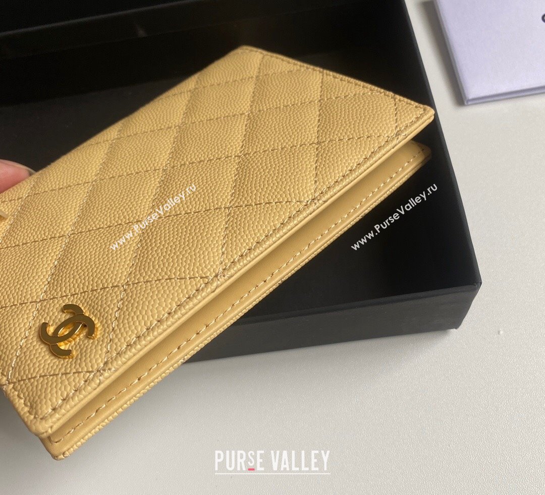 Chanel Grained Calfskin Passport Cover Yellow 2024 A80385 (yezi-241107086)