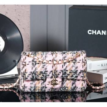 Chanel Wool Tweed Classic 11.12 Medium Flap Bag A01112 Pink 2024 1107 (yezi-241107109)