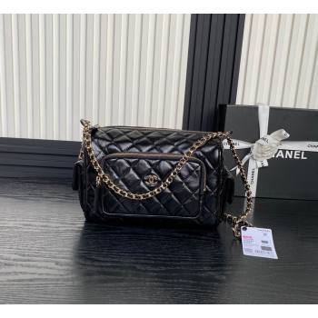 Chanel Shiny Crumpled Lambskin Camera Case bag AS5156 Black 2024 (yezi-241107134)