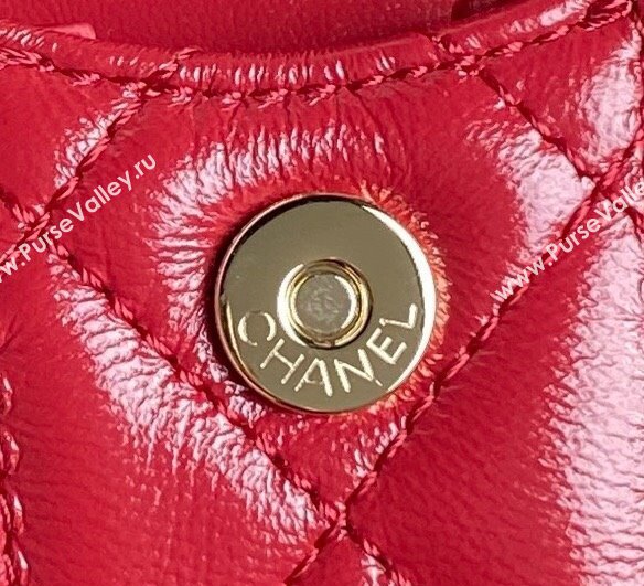 Chanel Shiny Crumpled Lambskin Small Camera Case bag AS5220 Red 2024 (yezi-241107138)