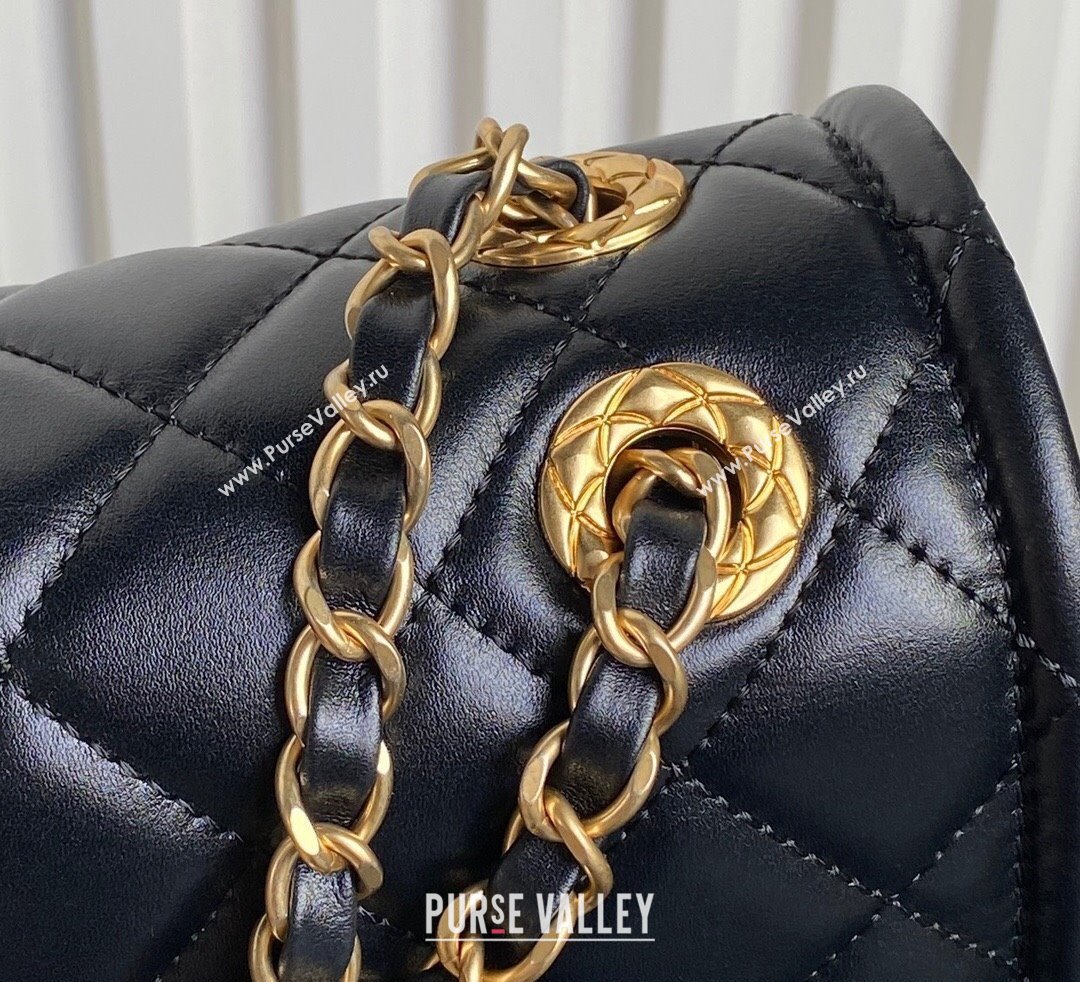 Chanel Shiny Crumpled Calfskin Large Flap bag AS5145 Black 2024 (yezi-241107141)