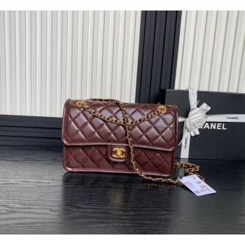 Chanel Shiny Crumpled Calfskin Large Flap bag AS5145 Dark Brown 2024 (yezi-241107142)