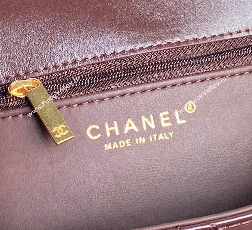 Chanel Shiny Crumpled Calfskin Large Flap bag AS5145 Dark Brown 2024 (yezi-241107142)