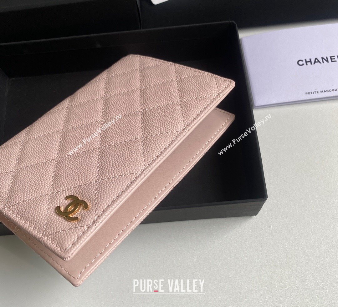 Chanel Grained Calfskin Passport Cover Light Pink 2024 A80385 (yezi-241107090)