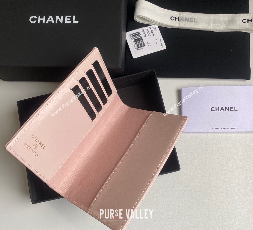 Chanel Grained Calfskin Passport Cover Light Pink 2024 A80385 (yezi-241107090)