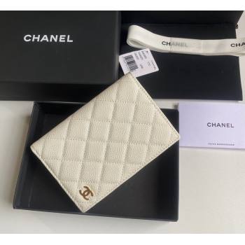 Chanel Grained Calfskin Passport Cover White 2024 A80385 (yezi-241107092)