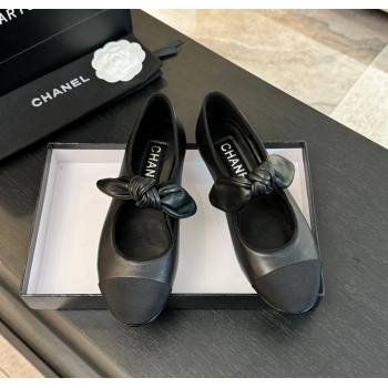 Chanel Lambskin Ballet Flats with Knot Bow Black 2024 CH112001 (MD-2411120002)