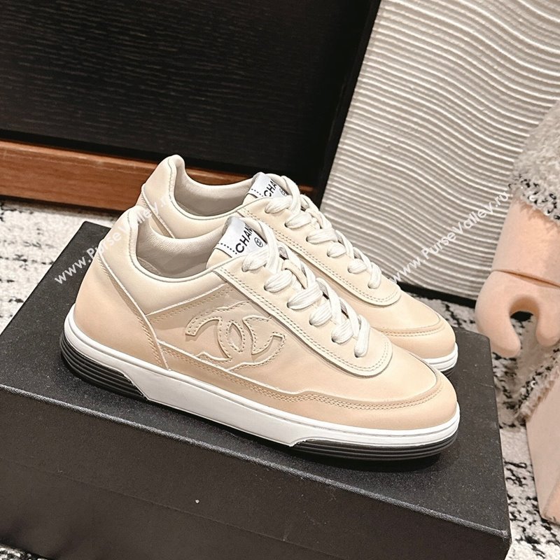 Chanel Printed Calfskin Sneakers Light Beige 2024 G46082 (KL-241120109)