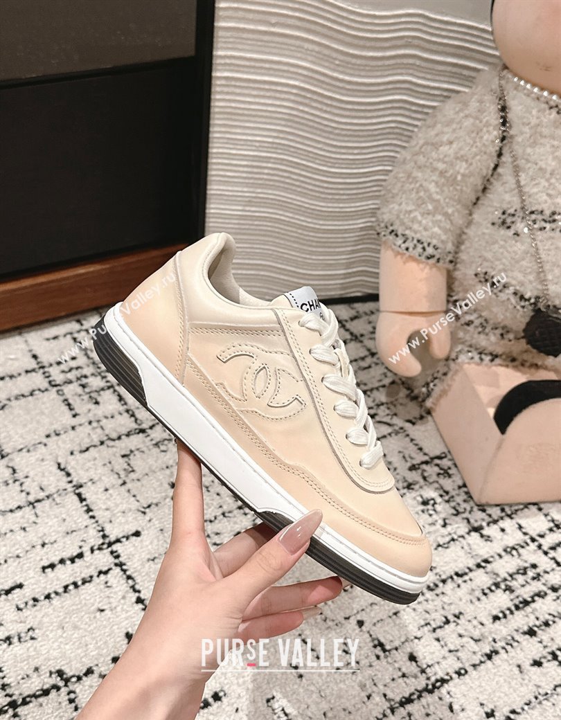 Chanel Printed Calfskin Sneakers Light Beige 2024 G46082 (KL-241120109)