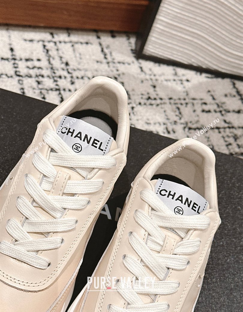 Chanel Printed Calfskin Sneakers Light Beige 2024 G46082 (KL-241120109)