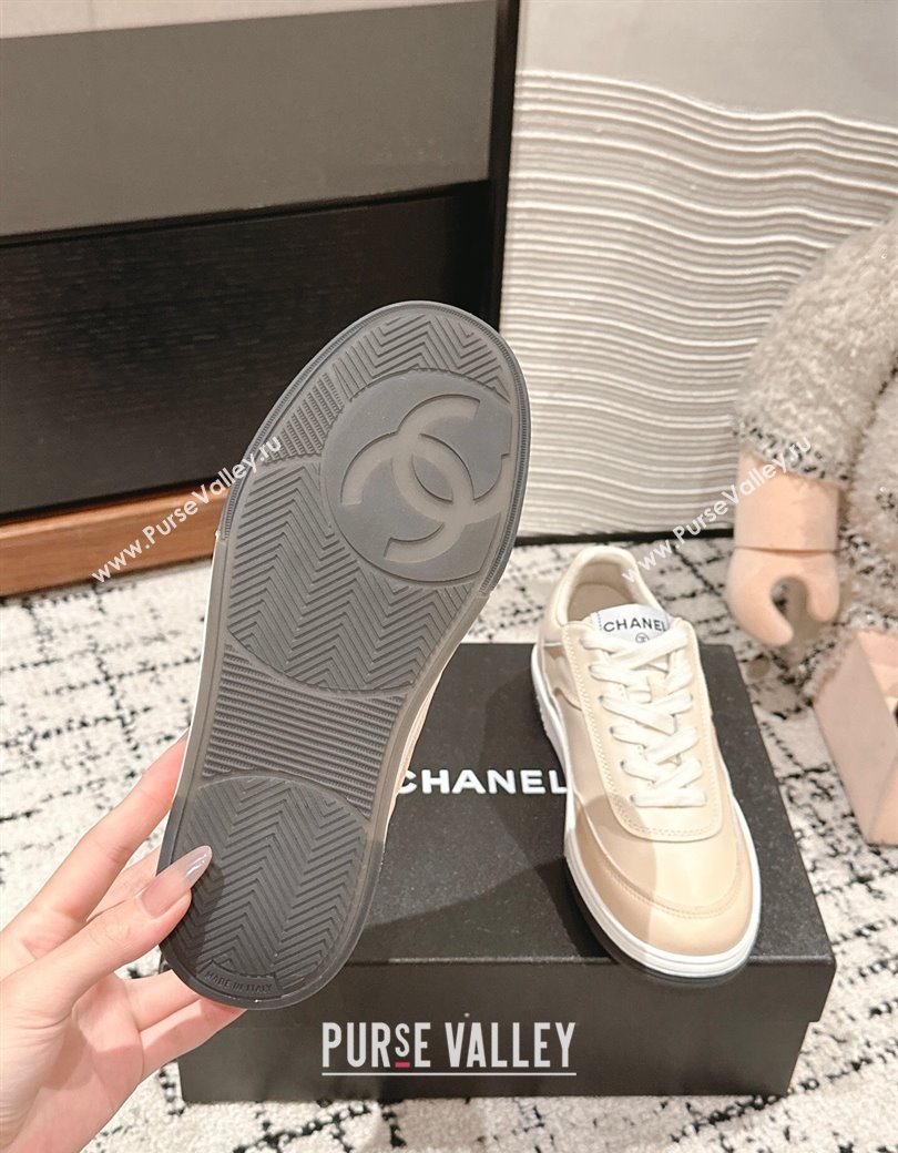 Chanel Printed Calfskin Sneakers Light Beige 2024 G46082 (KL-241120109)