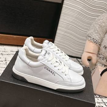 Chanel Printed Leather Sneakers White 2024 G46082 (KL-241120115)