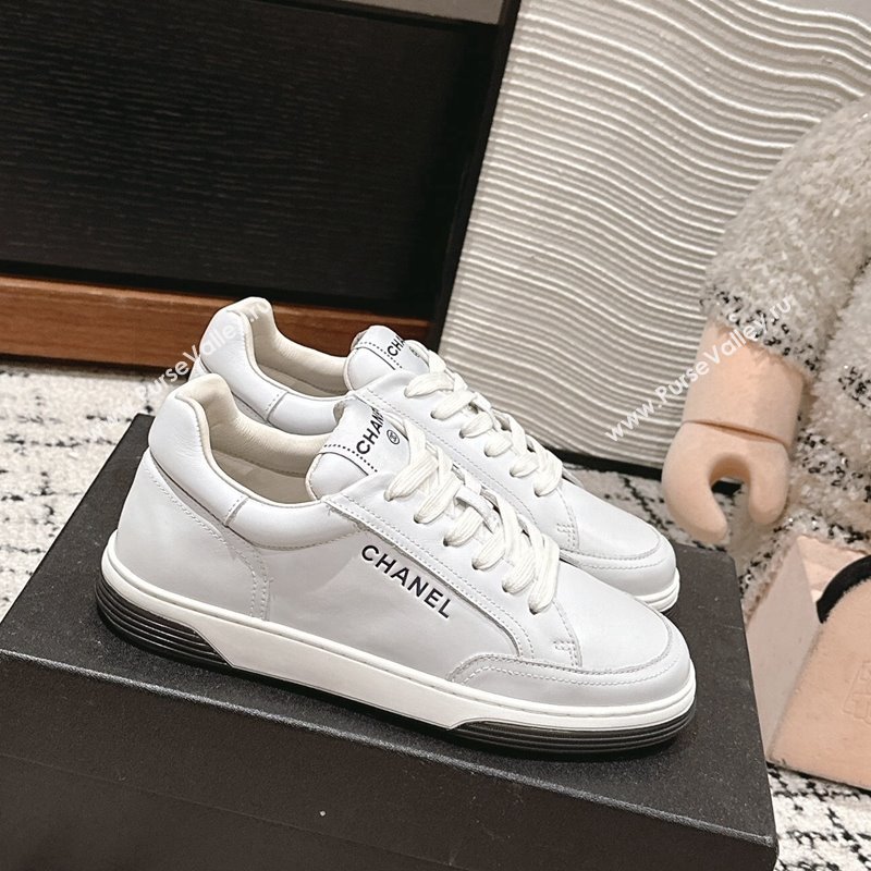 Chanel Printed Leather Sneakers White 2024 G46082 (KL-241120115)