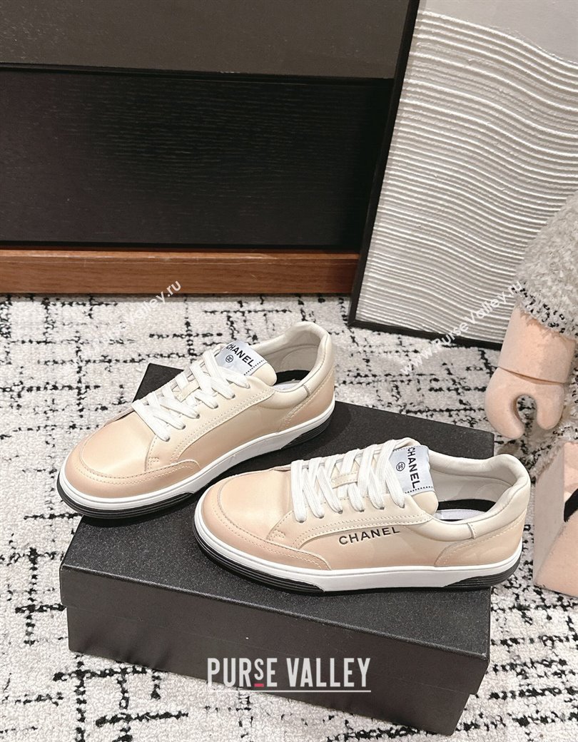 Chanel Printed Leather Sneakers Beige 2024 G46082 (KL-241120117)