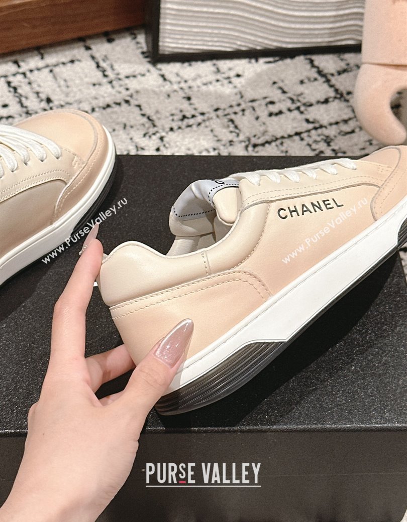 Chanel Printed Leather Sneakers Beige 2024 G46082 (KL-241120117)