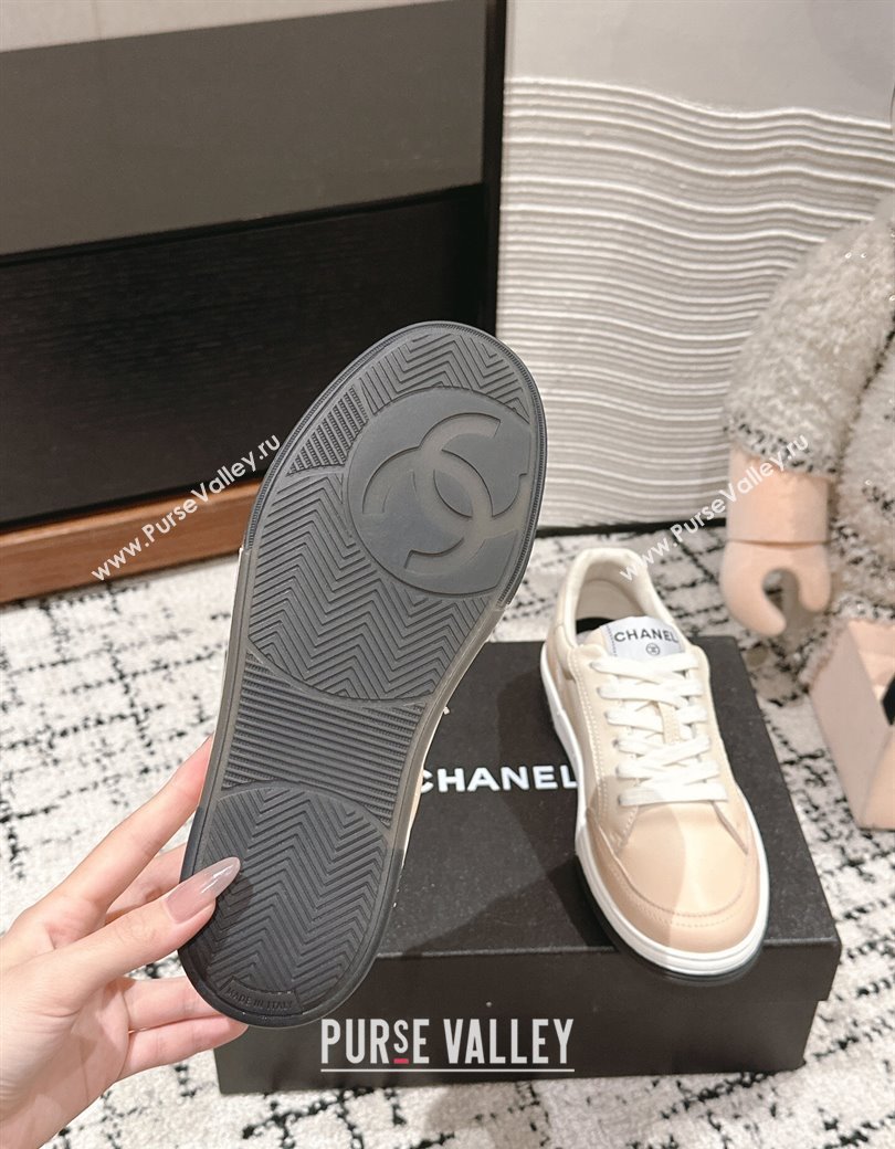 Chanel Printed Leather Sneakers Beige 2024 G46082 (KL-241120117)