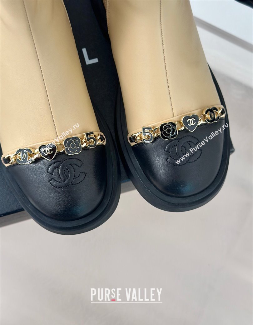 Chanel Lambskin Ankle Boots 4cm with Charm Strap Beige 2024 CH112109 (KL-241121052)