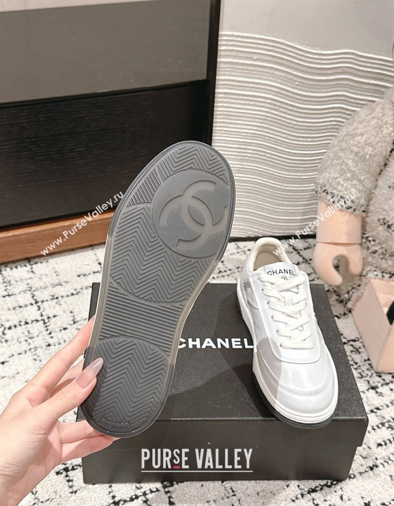 Chanel Printed Calfskin Sneakers White 2024 G46082 (KL-241120107)