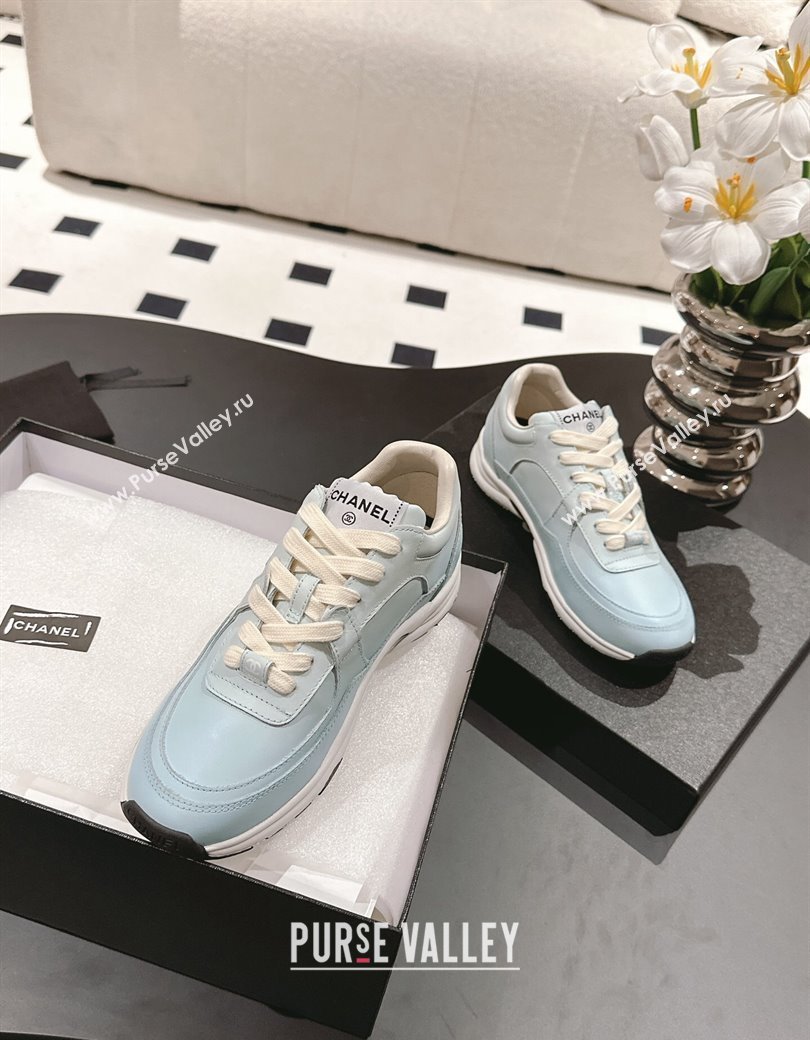 Chanel Printed Calfskin Sneakers Light Blue 2024 G46086 (SS-241120111)