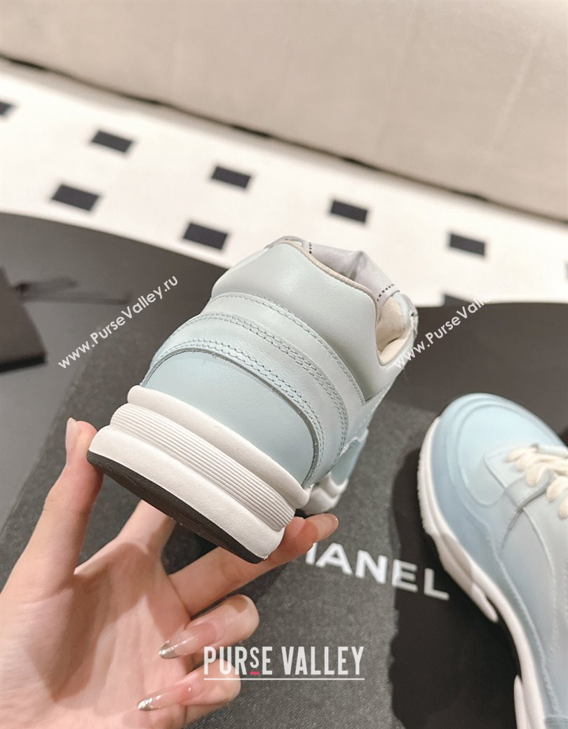 Chanel Printed Calfskin Sneakers Light Blue 2024 G46086 (SS-241120111)