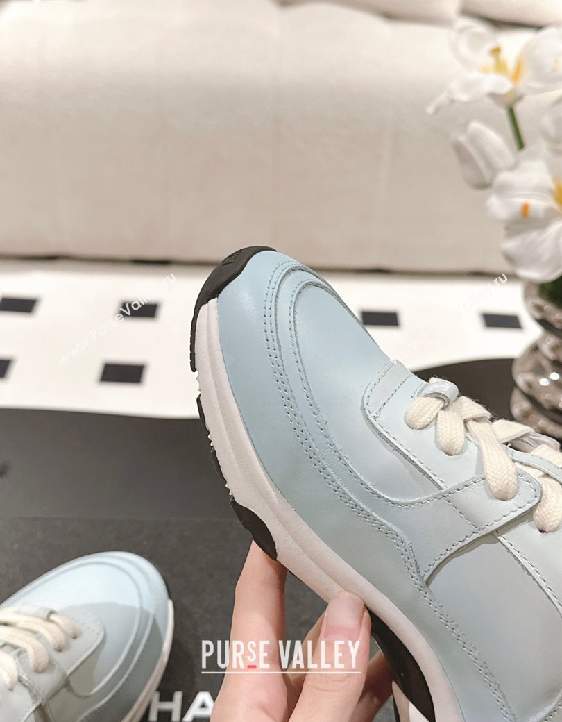 Chanel Printed Calfskin Sneakers Light Blue 2024 G46086 (SS-241120111)