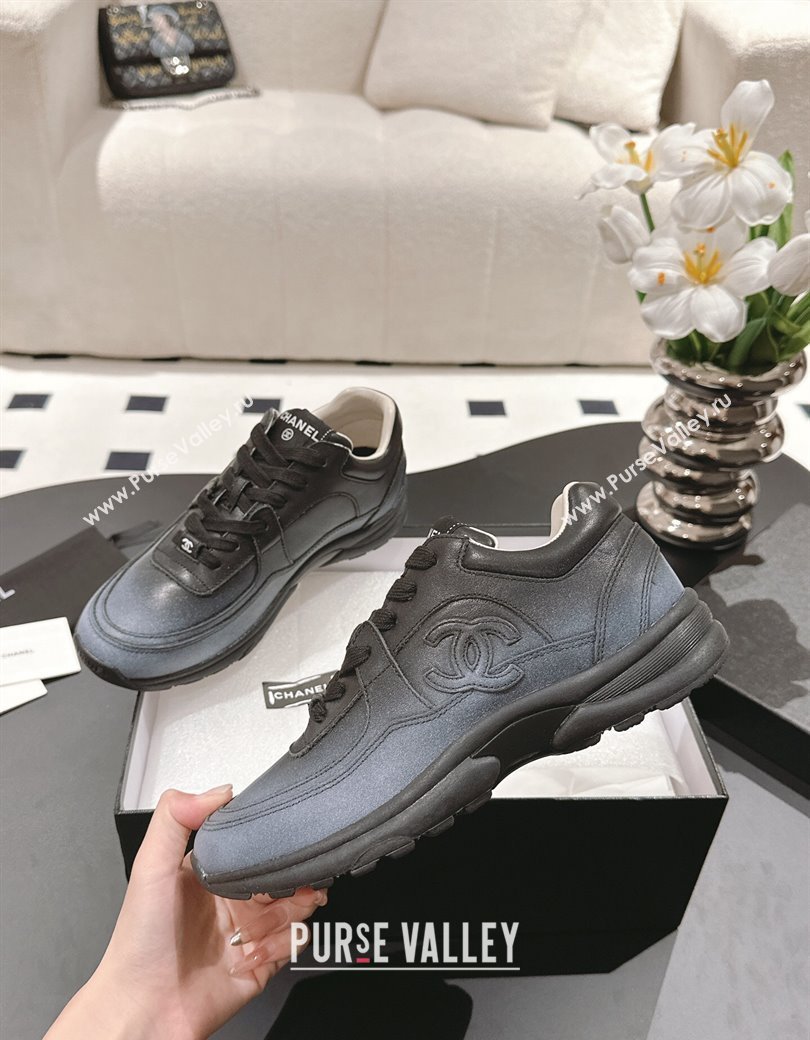 Chanel Printed Calfskin Sneakers Grey 2024 G46086 (SS-241120112)